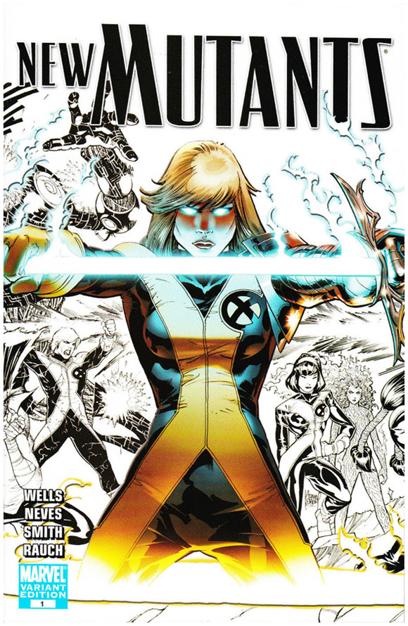 New Mutants #1 Wizard World Philly 2009 Partial Sketch Cover