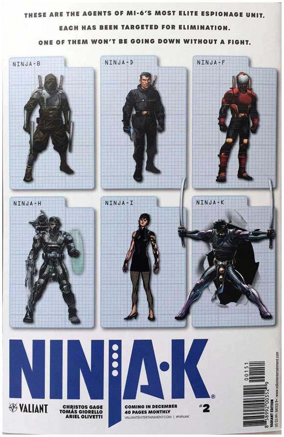 Ninja-K #1 Brushed Metal Cover - Back Cover