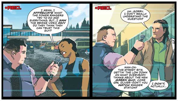Mighty Morphin Power Rangers #1 Interview panels