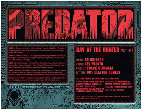 Predator #1 Credits