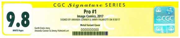 The Pro. #1 Metal Variant Signature Series CGC Label