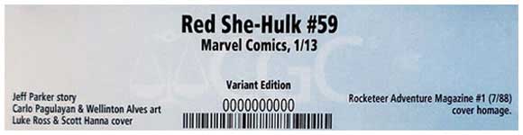 Red She-Hulk #59 Luke Ross & Scott Hanna 1:50 CGC Label