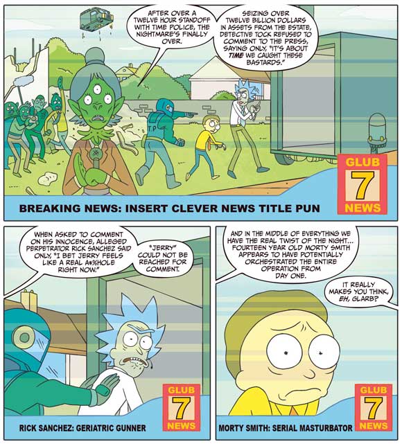 Rick And Morty #1: Interior Sample #4: Clever News Title Pun