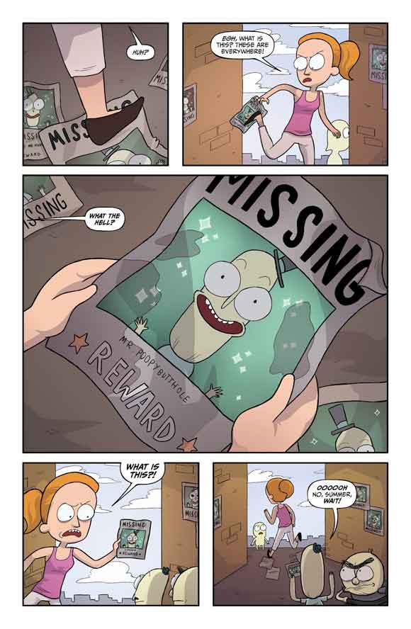 Rick and Morty: Lil' Poopy Superstar #1 Interior Sample: Missing