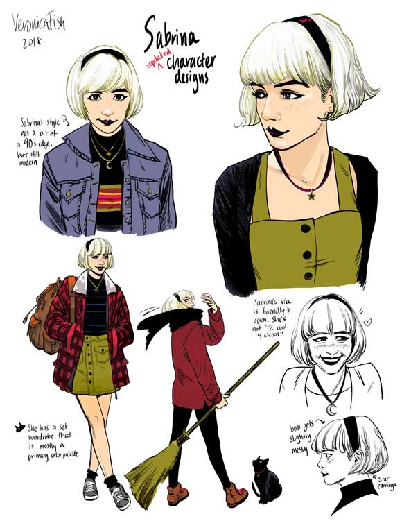 Sabrina The Teenage Witch Character Art by Veronica Fish