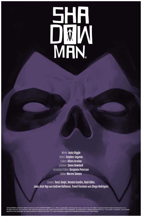 Shadowman (2018) #1 Interior Credits