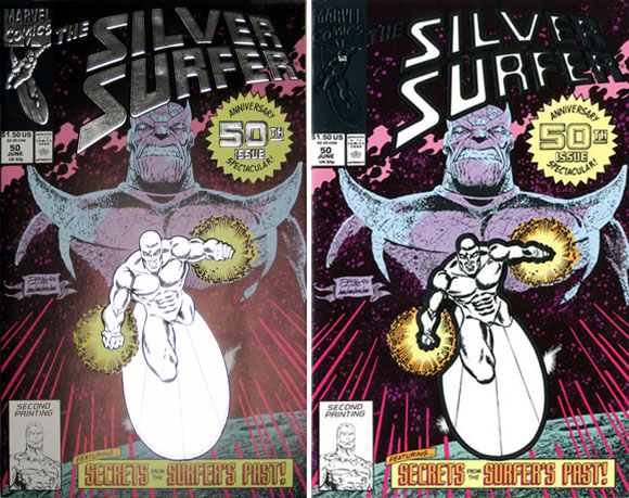 Silver Surfer #50 Foil Error 3 Second print