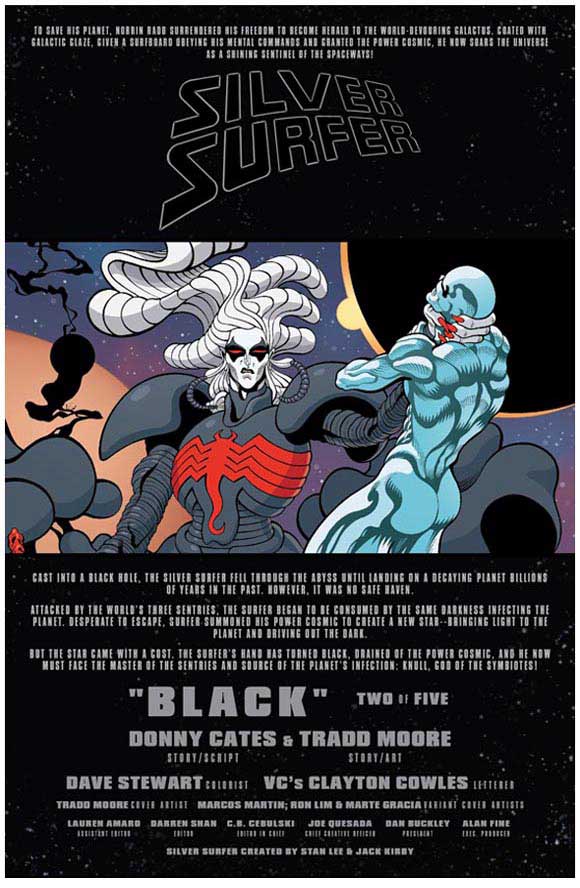 Silver Surfer: Black #2 Interior intro and credits