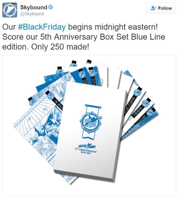 Skybound 5th Anniversary Blue Line Set Twitter announcement