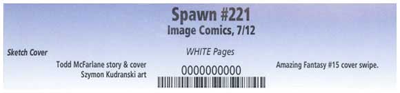 Spawn #221 McFarlane 1:25 sketch cover CGC Label