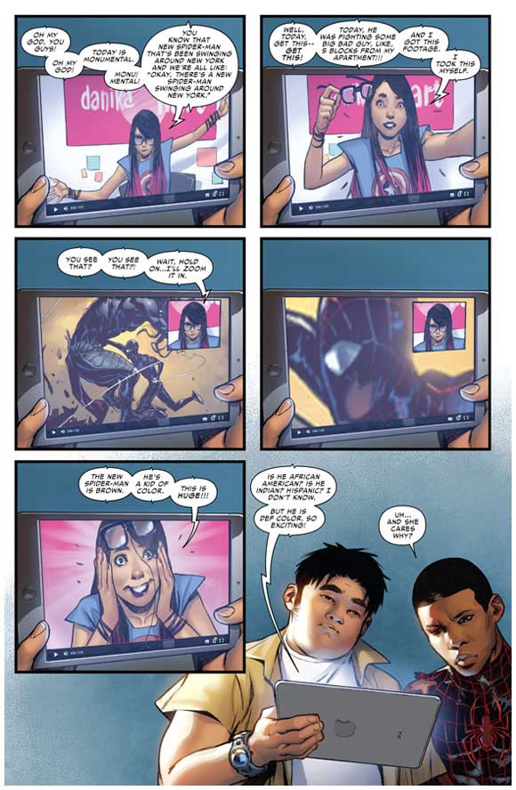 Spider-Man #1 interior: Kid of color