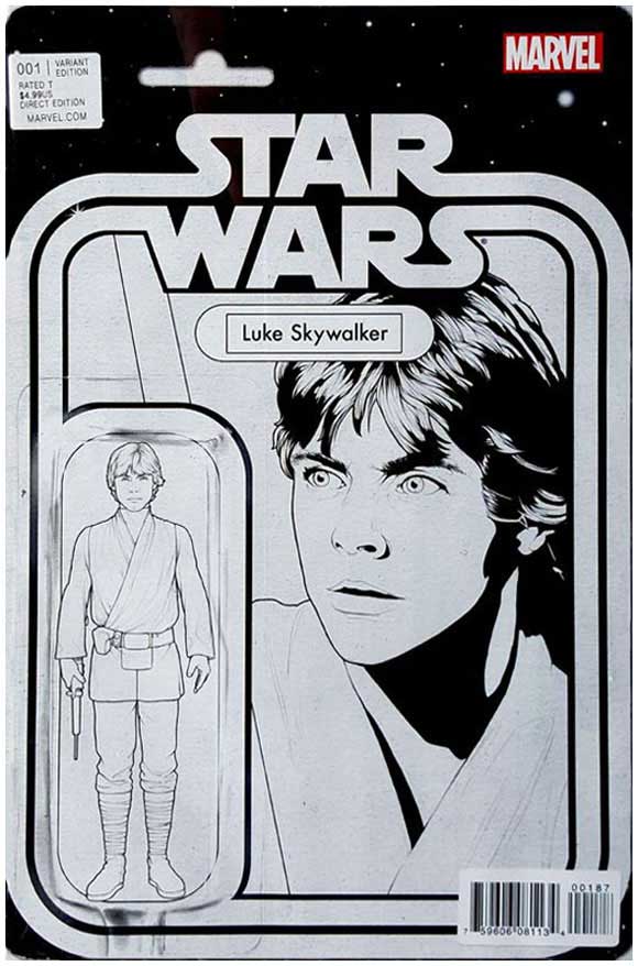 Star Wars #1: Luke Skywalker John Tyler Christopher C2E2 Action Figure Sketch Cover