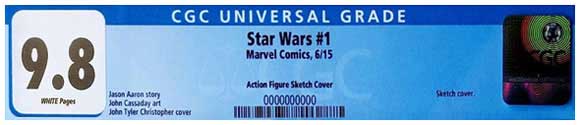 Star Wars #1: Luke Skywalker John Tyler Christopher C2E2 Action Figure Sketch Cover CGC Label