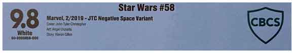 Star Wars #58 JTC Negative Space Variant CBCS Label