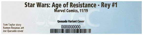 Star Wars: Age Of Resistance Rey #1 Quesada 1:50 Variant CGC Label