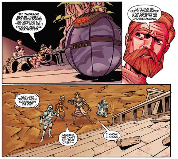 Star Wars: The Clone Wars #1 Interior sample: Bombs