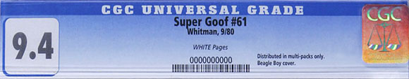 Super Goof #61 Whitman CGC label