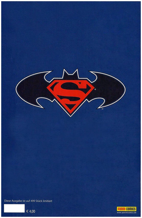 SuperMan / Batman #4 German Panini Variant Cover Back Cover