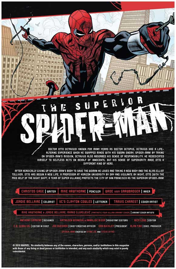 Superior Spider-Man #1 Credits