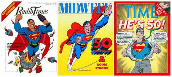 Superman 50th anniversary magazine covers from 1988