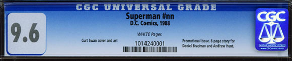 Superman Bradman CGC9.6 Label