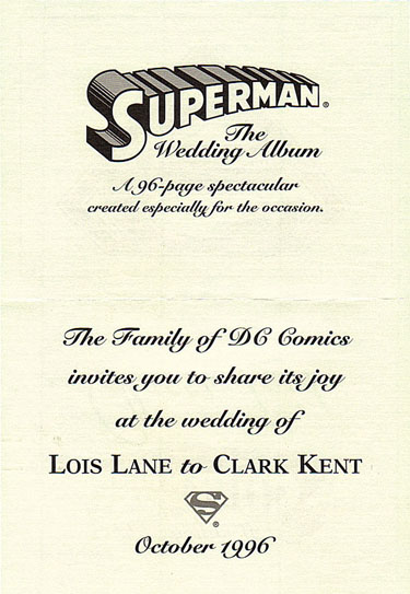 Superman: The Wedding Album invite