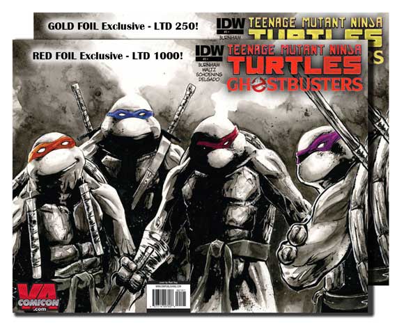TMNT Ghostbusters #1 VA ComicCon Gold & Red Advert