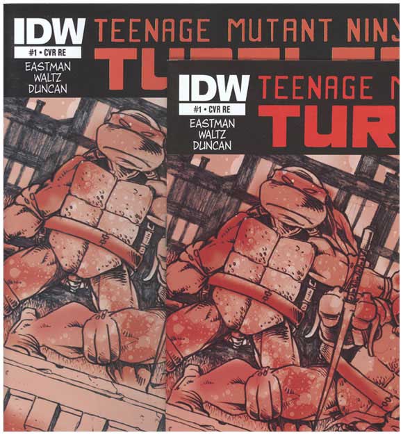 IDC Teenage Mutant Ninja Turtles #1 Jetpack Orange Error Edition Top Right Comparison