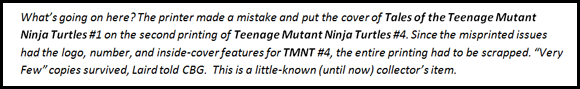 Teenage Mutant Ninja Turtles #4 Error Cover CBG
