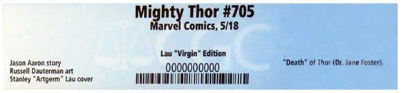 Mighty Thor #705 Artgerm Virgin Variant CGC Label