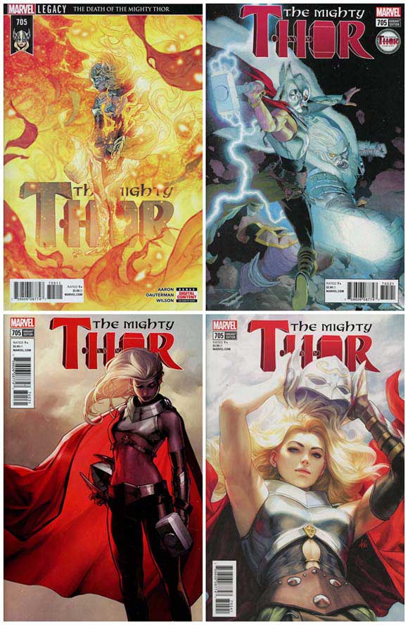 MIGHTY THOR #705 STANLEY ARTGERM LAU VARIANT COVER DEATH OF THOR 1ST PRINT NMT 