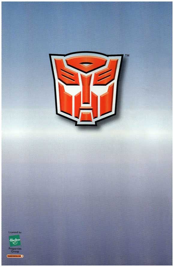 Transformers Universe #3 Platinum Pass Edition back cover