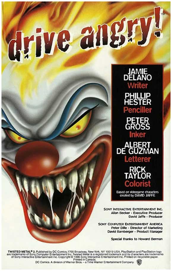 Twisted Metal 2 Comic Promo 1996 Credits