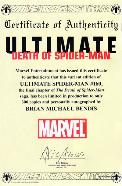 Ultimate Spider-Man #160 Back Cover