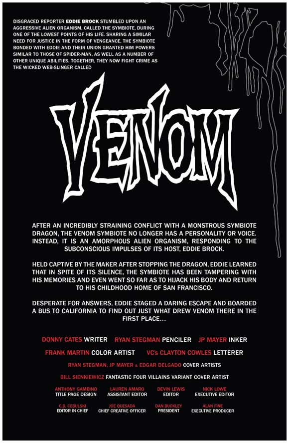 Venom Vol. 4 #9 (#174) Credits