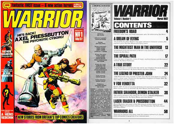 Warrior #1: Cover and contents