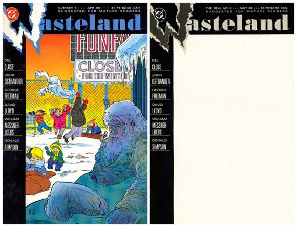 Wasteland #5 Corrected Cover and blank art cover for #6