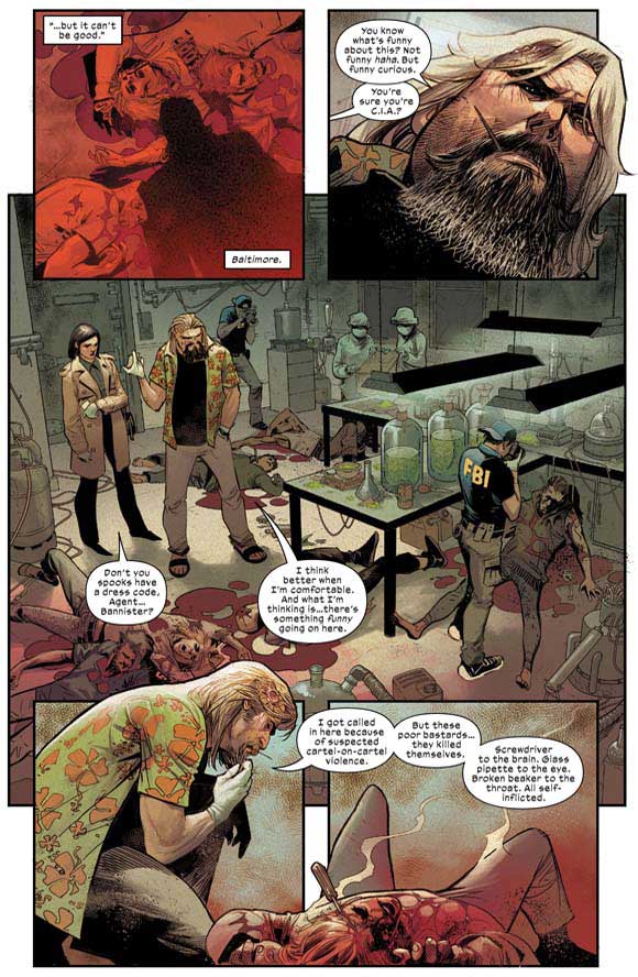 Wolverine Volume 6 #1 Interior sample: they killed themselves