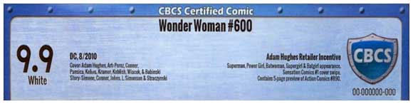 Wonder Woman #600 Hughes CBCS Label