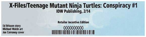 X-Files/Teenage Mutant Ninja Turtles Conspiracy #1 Corroney CGC label